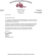 Huntsville High School Letter
