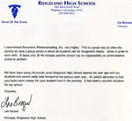 Ridgeland High School Letter